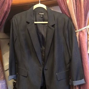 Dark denim-colored blazer